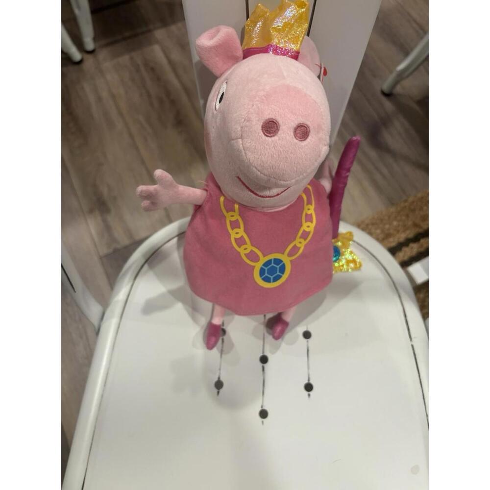 TY Beanie Baby 6" Peppa Pig PRINCESS Peppa Crown Plush Stuffed Animal Toy